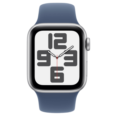 Apple Watch SE 2 2024 GPS + Cellular 40mm Silver Aluminum Case with Denim Sport Band - M/L (MXFW3, MXGG3)