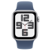 Apple Watch SE 2 2024 GPS + Cellular 40mm Silver Aluminum Case with Denim Sport Band - M/L (MXFW3, MXGG3)