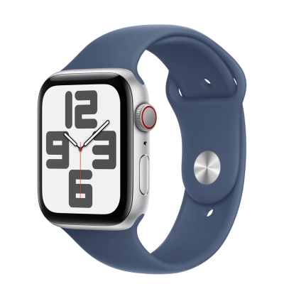 Apple Watch SE 2 2024 GPS + Cellular 40mm Silver Aluminum Case with Denim Sport Band - M/L (MXFW3, MXGG3)