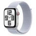 Apple Watch SE 2 2024 GPS + Cellular 44mm Silver Aluminum Case with Blue Cloud Sport Loop (MXG63, MXGR3)