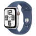 Apple Watch SE 2 2024 GPS + Cellular 44mm Silver Aluminum Case with Denim Sport Band - S/M (MXG43, MXGP3)