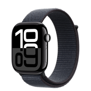 Apple Watch Series 10 GPS 46mm Jet Black Aluminum Case with Ink Sport Loop (MWWR3)