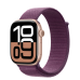 Apple Watch Series 10 GPS 46mm Rose Gold Aluminum Case with Plum Sport Loop (MWWV3)