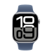 Apple Watch Series 10 GPS 46mm Silver Aluminum Case with Denim Sport Band - M/L (MWWM3)
