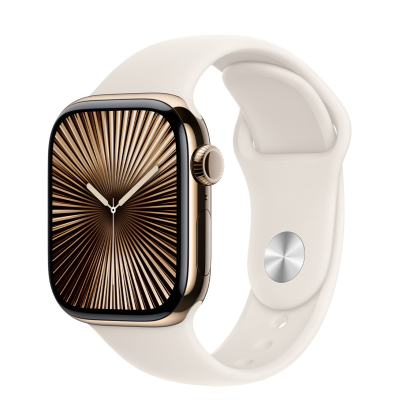 Apple Watch Series 10 GPS + Cellular 42mm Gold Titanium Case з Starlight Sport Band - S/M (MX063)