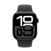 Apple Watch Series 10 GPS + Cellular 42mm Jet Black Aluminum Case with Black Sport Band - S/M (MWX63)