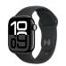 Apple Watch Series 10 GPS + Cellular 42mm Jet Black Aluminum Case with Black Sport Band - S/M (MWX63)