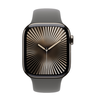 Apple Watch Series 10 GPS + Cellular 42mm Natural Titanium Case з Stone Gray Sport Band - S/M (MWXD3)