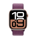 Apple Watch Series 10 GPS + Cellular 42mm Rose Gold Aluminum Case with Plum Sport Loop (MWXC3)