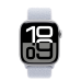 Apple Watch Series 10 GPS + Cellular 42mm Silver Aluminum Case with Blue Cloud Sport Loop (MWX53)