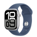 Apple Watch Series 10 GPS + Cellular 42mm Silver Aluminum Case with Denim Sport Band - S/M (MWX33)