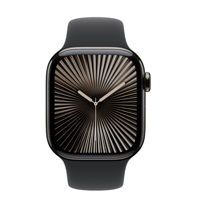 Apple Watch Series 10 GPS + Cellular 42mm Slate Titanium Case з Black Sport Band - M/L (MWXH3)