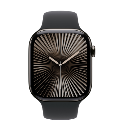 Apple Watch Series 10 GPS + Cellular 42mm Slate Titanium Case з Black Sport Band - S/M (MWXG3)