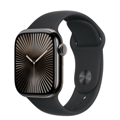 Apple Watch Series 10 GPS + Cellular 42mm Slate Titanium Case з Black Sport Band - S/M (MWXG3)