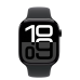 Apple Watch Series 10 GPS + Cellular 46mm Jet Black Aluminum Case with Black Sport Band - M/L (MWY43)