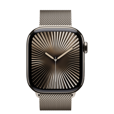Apple Watch Series 10 GPS + Cellular 46mm Natural Titanium Case with Natural Milanese Loop - M/L (MWYC3)