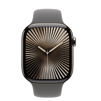 Apple Watch Series 10 GPS + Cellular 46mm Natural Titanium Case з Stone Gray Sport Band - M/L (MWYA3)