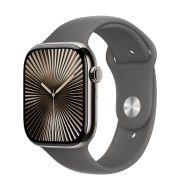 Apple Watch Series 10 GPS + Cellular 46mm Natural Titanium Case з Stone Gray Sport Band - M/L (MWYA3)