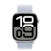 Apple Watch Series 10 GPS + Cellular 46mm Silver Aluminum Case with Blue Cloud Sport Loop (MWY23)