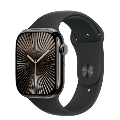 Apple Watch Series 10 GPS + Cellular 46mm Slate Titanium Case з Black Sport Band - M/L (MWYE3)