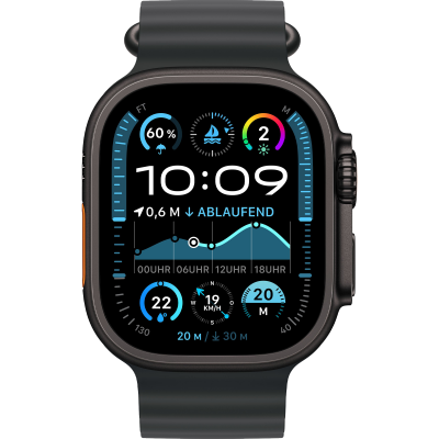 Apple Watch Ultra 2 2024 GPS + Cellular 49mm Black Titanium Case with Black Ocean Band (MX4P3)