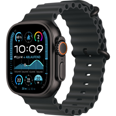 Apple Watch Ultra 2 2024 GPS + Cellular 49mm Black Titanium Case with Black Ocean Band (MX4P3)