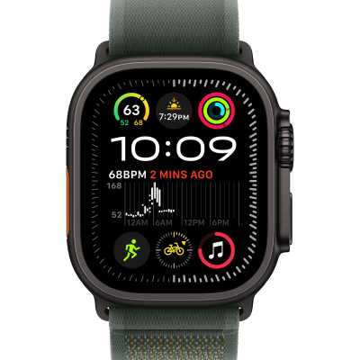 Apple Watch Ultra 2 2024 GPS + Cellular 49mm Black Titanium Case з Green Trail Loop - M/L (MYTJ3+MYQ43)