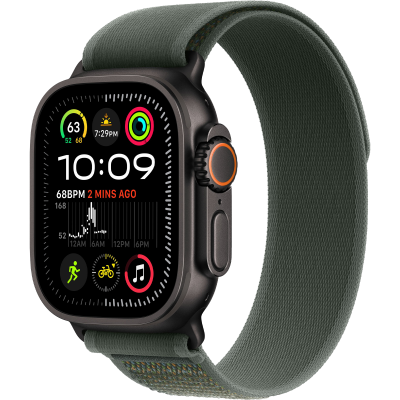 Apple Watch Ultra 2 2024 GPS + Cellular 49mm Black Titanium Case з Green Trail Loop - M/L (MYTJ3+MYQ43)