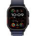 Apple Watch Ultra 2 2024 GPS + Cellular 49mm Black Titanium Case with Navy Alpine Loop - Small (MYTF3+MYPW3)