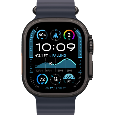 Apple Watch Ultra 2 2024 GPS + Cellular 49mm Black Titanium Case with Navy Ocean Band (MYTC3+MYPA3)
