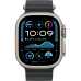 Apple Watch Ultra 2 2024 GPS + Cellular 49mm Natural Titanium Case with Black Ocean Band (MXTL3)