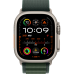 Apple Watch Ultra 2 2024 GPS + Cellular 49mm Natural Titanium Case with Dark Green Alpine Loop - Medium (MYT33+MXMV3)