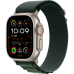 Apple Watch Ultra 2 2024 GPS + Cellular 49mm Natural Titanium Case with Dark Green Alpine Loop - Medium (MYT33+MXMV3)