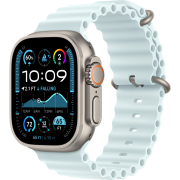 Apple Watch Ultra 2 2024 GPS + Cellular 49mm Natural Titanium Case with Ice Blue Ocean Band (MYT03+MXTF3)