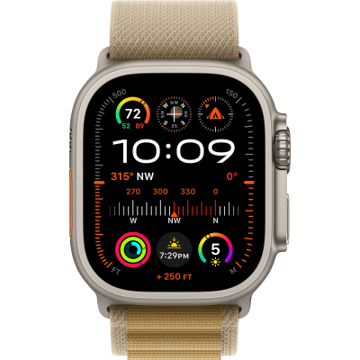Apple Watch Ultra 2 2024 GPS + Cellular 49mm Natural Titanium Case з Tan Alpine Loop - Small (MX4E3)