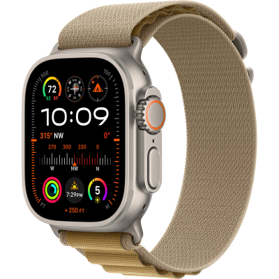 Apple Watch Ultra 2 2024 GPS + Cellular 49mm Natural Titanium Case з Tan Alpine Loop - Large (MX4H3)