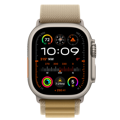 Ремінець Apple Alpine Loop Tan - Natural Titanium Finish для Apple Watch 44/45/46/49mm - Small (MXN13)
