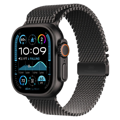 Ремешок Apple Black Titanium Milanese Loop для Apple Watch 44/45/46/49mm - Large (MGHU4, MXKH3)