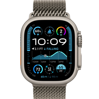 Ремешок Apple Natural Titanium Milanese Loop для Apple Watch 44/45/46/49mm - Large (MGHQ4, MXKE3)