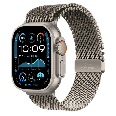 Ремінець Apple Milanese Loop Natural Titanium для Apple Watch 44/45/46/49mm - Medium (MXKD3)