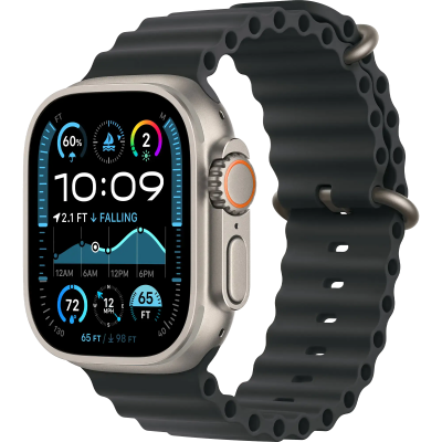 Ремешок Apple Ocean Band Black - Natural Titanium Finish для Apple Watch 44/45/46/49mm (MXTL3)