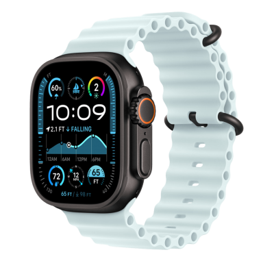 Ремінець Apple Ocean Band Ice Blue - Black Titanium Finish для Apple Watch 44/45/46/49mm (MYP83)