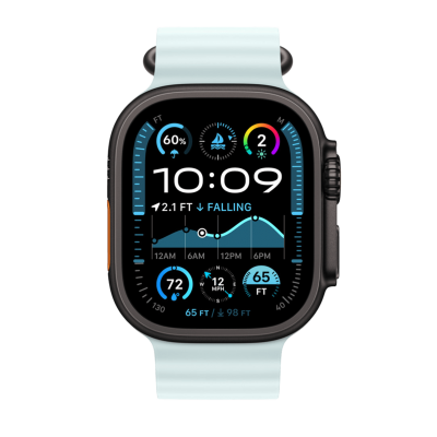 Ремінець Apple Ocean Band Ice Blue - Black Titanium Finish для Apple Watch 44/45/46/49mm (MYP83)