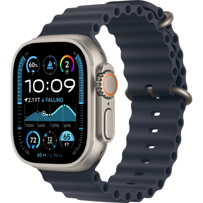 Ремешок Apple Ocean Band Navy - Natural Titanium Finish для Apple Watch 44/45/46/49mm (MXTH3)