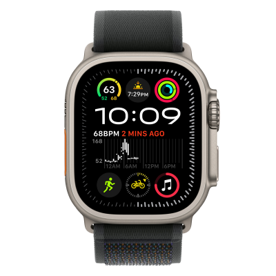 Ремінець Apple Trail Loop Black - Natural Titanium Finish для Apple Watch 44/45/46/49mm - S/M (MXTQ3)