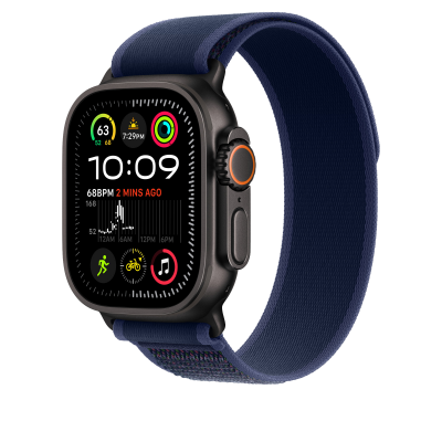 Ремінець Apple Trail Loop Blue - Black Titanium Finish для Apple Watch 44/45/46/49mm - S/M (MYQ73)