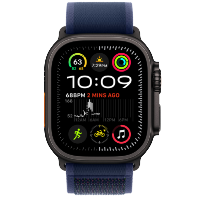 Ремінець Apple Trail Loop Blue - Black Titanium Finish для Apple Watch 44/45/46/49mm - S/M (MYQ73)