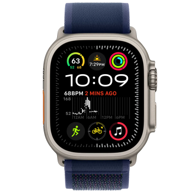 Ремешок Apple Trail Loop Blue - Natural Titanium Finish для Apple Watch 44/45/46/49mm - M/L (MXTW3)