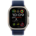 Ремешок Apple Trail Loop Blue - Natural Titanium Finish для Apple Watch 44/45/46/49mm - M/L (MXTW3)