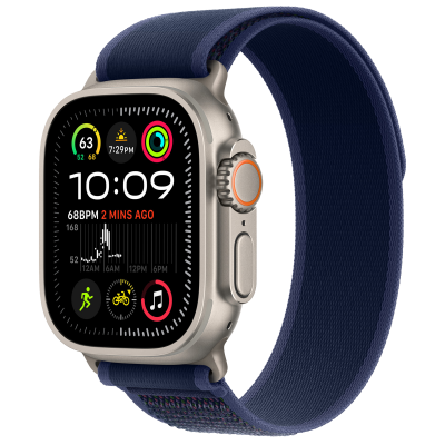 Ремінець Apple Trail Loop Blue - Natural Titanium Finish для Apple Watch 44/45/46/49mm - S/M (MXTT3)
